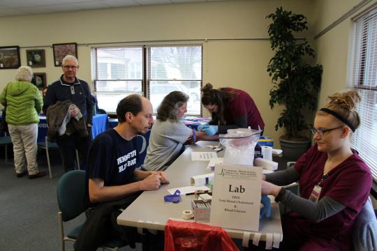 The Bellwood-Antis Public Library has hosted a no-cost health fair for the last 12 years, thanks to partnerships with local health professionals. Blood screening at Bellwood-Antis health fair