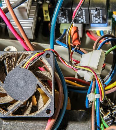 computer parts disassembled computer power supply unit