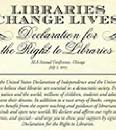 Libraries Change Lives: Declaration for the Right to Libraries