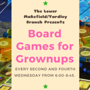 Board Games for Grownups promotional flyer  Board Games for Grownups promotional flyer