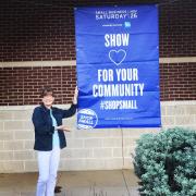 Shop Small sign outside the library Shop Small sign outside the library