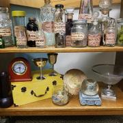 Shelf of potions, close up
