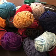 Pile of small yarn balls
