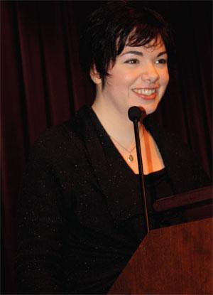 Erin Morgenstern, author of The Night Circus, speaks to the crowd at a recent Salon@615 event.
