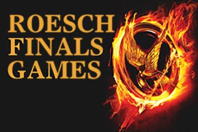 Hunger Games finals week logo by Nichole Rustad.