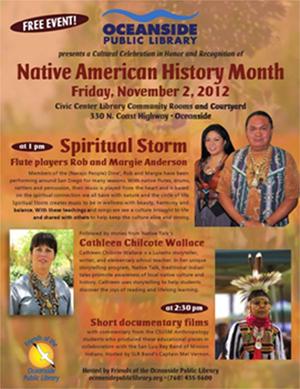 Flyer for the 2012 Native American History Month events.