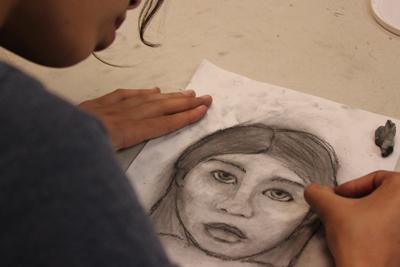 Young artist drawing